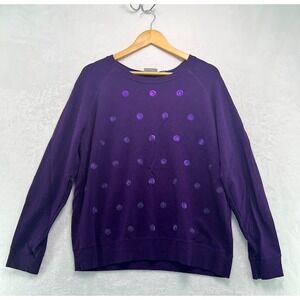 Women's Kersy XXL Knit Purple Sweater Sequined Polkadot Glam